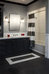 Bathroom design with dark floor