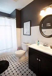 Bathroom design light walls dark floor