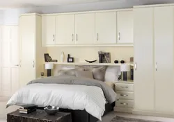 Section of wardrobes in the bedroom photo