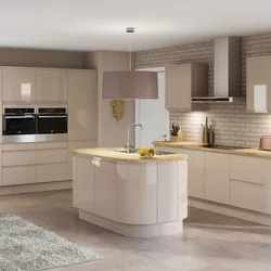 Cream-colored kitchen in the interior