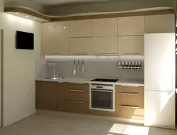 Cream-colored kitchen in the interior