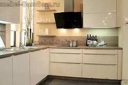 Cream-colored kitchen in the interior