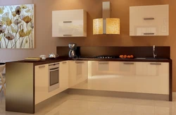 Cream-colored kitchen in the interior