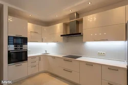 Cream-colored kitchen in the interior