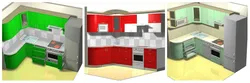 Corner kitchen 8 sq m photo with refrigerator