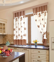 Фота шторы на кухню кароткія кветкі