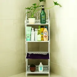 Bathroom floor shelves photo