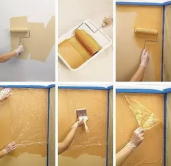 Kitchen painting walls with water-based paint photo design