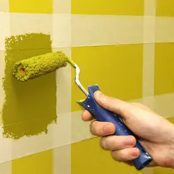 Kitchen painting walls with water-based paint photo design