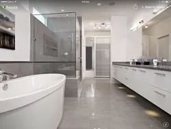 Bathroom interior with gray floor