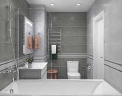 Bathroom interior with gray floor