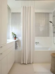 Curtain in the bathroom interior