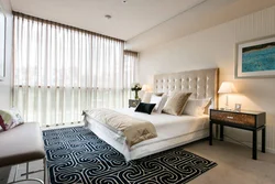 Modern carpets in the bedroom interior