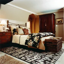 Modern carpets in the bedroom interior