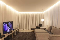 Light suspended ceilings in the living room photo