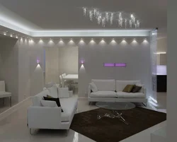 Light suspended ceilings in the living room photo