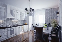 Kitchen interior if the walls are gray