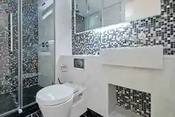 Bath design white tiles with mosaic