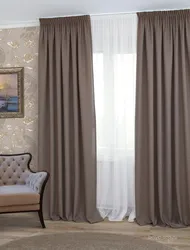 Blackout curtains in the bedroom interior photo