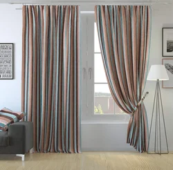 Blackout curtains in the bedroom interior photo