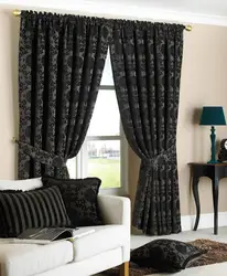 Blackout curtains in the bedroom interior photo