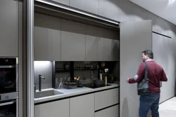Kitchen with closed cabinets photo