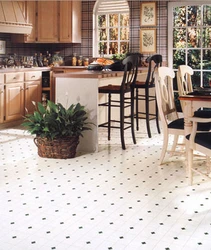 Linoleum under tiles in the interior photo kitchen