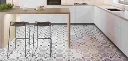 Linoleum under tiles in the interior photo kitchen