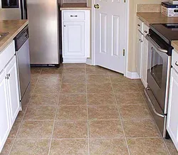 Linoleum under tiles in the interior photo kitchen