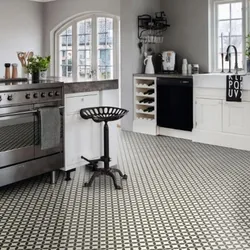 Linoleum under tiles in the interior photo kitchen