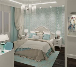 Bedroom design in mint tones