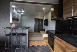 The kitchen has been moved to the living room photo