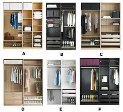 Interior filling of a wardrobe in a bedroom photo