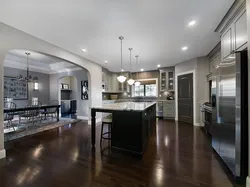 Kitchen Interior With Dark Floor