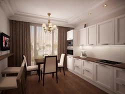 Kitchen Interior With Dark Floor
