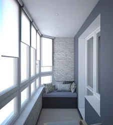 Design of a long balcony in an apartment