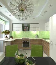Beige-Green Kitchen In The Interior