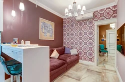 Living room design combine wallpaper