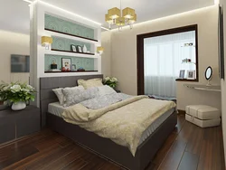 Bedroom design with window and balcony on different walls