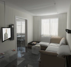 Design of a 2-room apartment in Khrushchev, adjacent rooms