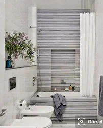 Striped bathtub photo