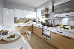 Kitchen Interior With White Wood Furniture