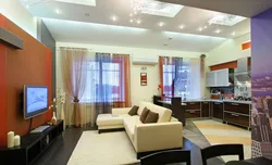 Design project of kitchen living room with window