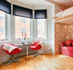 Apartment design room with bay window
