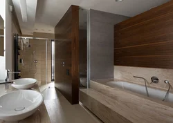 Bathroom finishing with laminate design photo