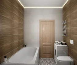 Bathroom finishing with laminate design photo