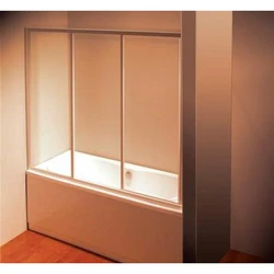 Plastic curtain for the bathroom photo