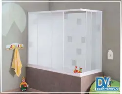 Plastic curtain for the bathroom photo