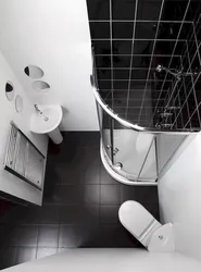 Bathroom with corner toilet photo