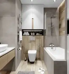 Bathroom design with shower and bathtub 9 sq.m.